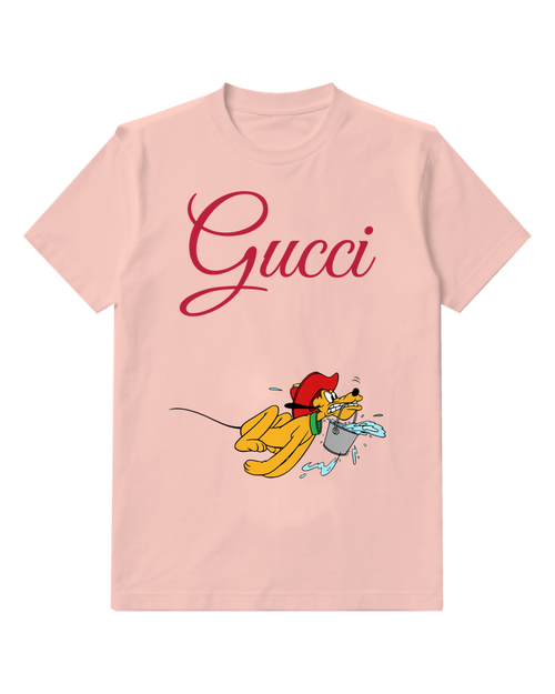 Blush Pink Dog Chasing Small Companion Graphic T-Shirt - front product view