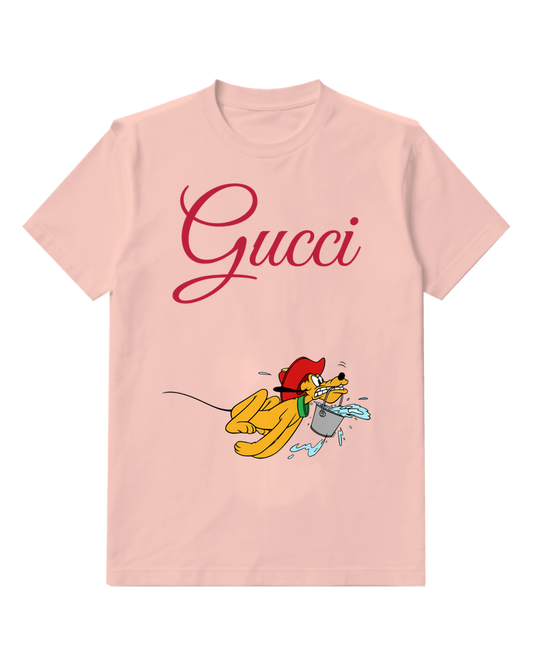 Blush Pink Dog Chasing Small Companion Graphic T-Shirt - front product view