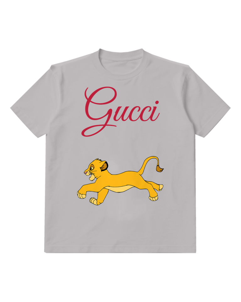 Light Gray Running Lion Cub Graphic T-Shirt - front product view