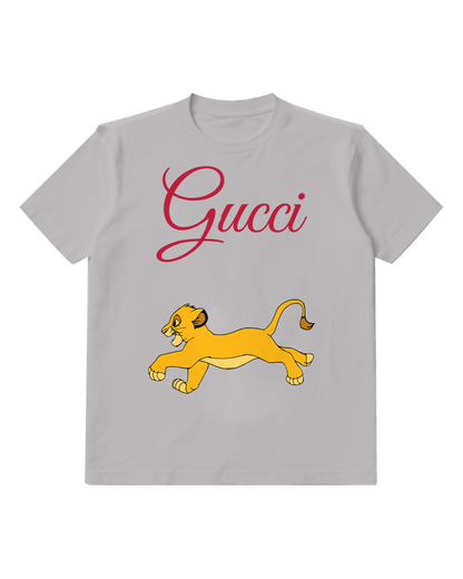 Light Gray Running Lion Cub Graphic T-Shirt - front product view