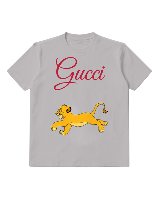 Light Gray Running Lion Cub Graphic T-Shirt - front product view