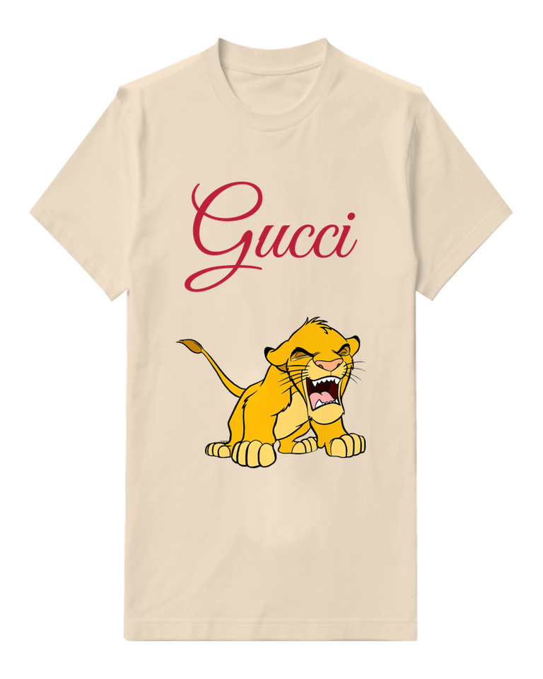 Ivory Open Mouth Lion Cub Graphic T-Shirt - front product view