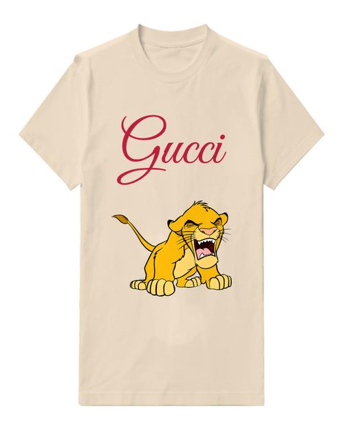 Ivory Open Mouth Lion Cub Graphic T-Shirt - front product view