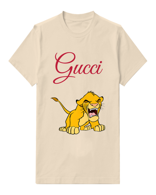 Ivory Open Mouth Lion Cub Graphic T-Shirt - front product view