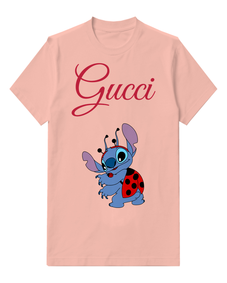 Blush Pink Blue Creature Ladybird Wings Graphic T-Shirt - front product view