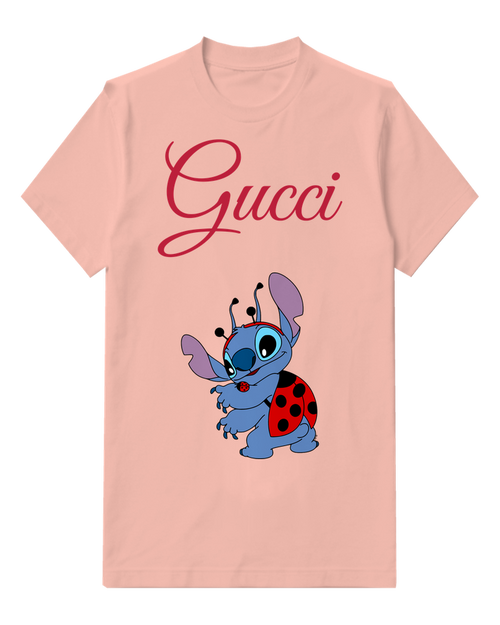Blush Pink Blue Creature Ladybird Wings Graphic T-Shirt - front product view