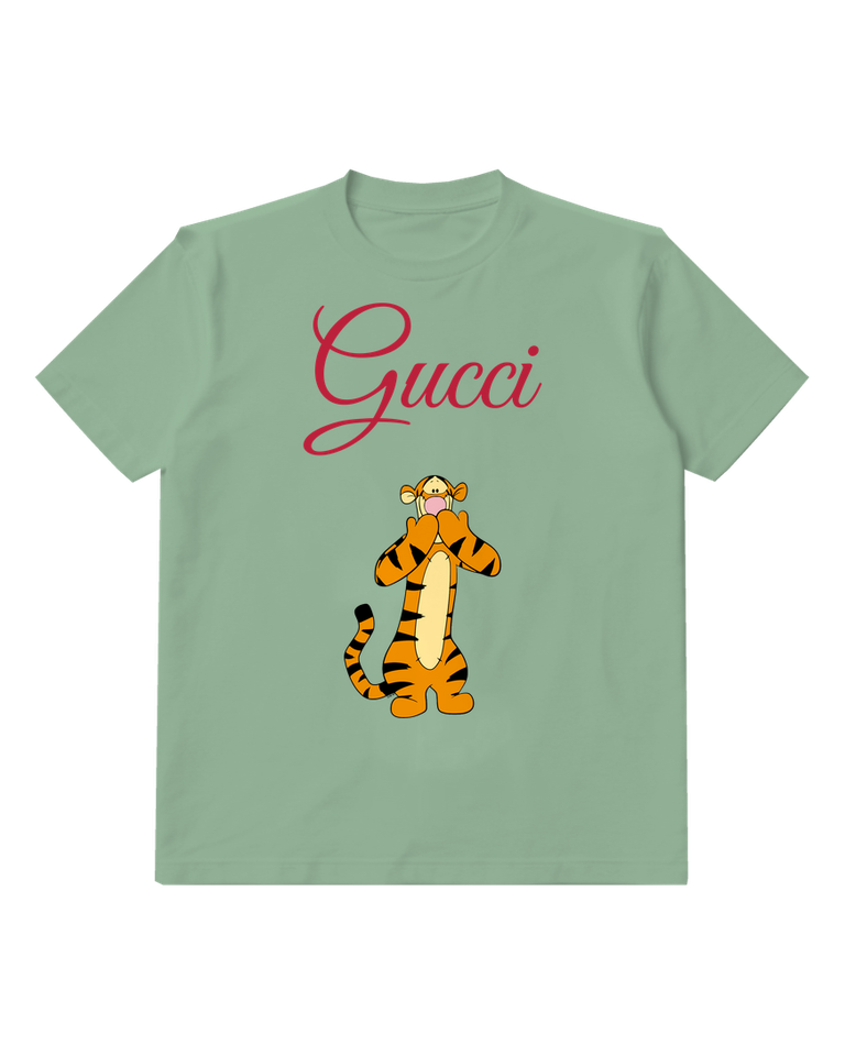Sage Green Tiger Paws Near Face Graphic T-Shirt - front product view
