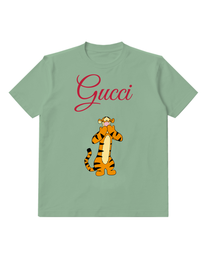 Sage Green Tiger Paws Near Face Graphic T-Shirt - front product view
