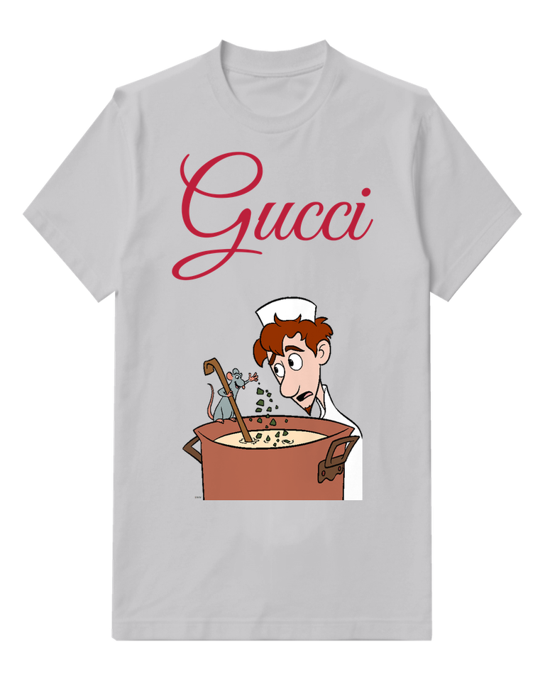 Light Gray Remy Rat Stirs Soup With Ladle Graphic T-Shirt - front product view