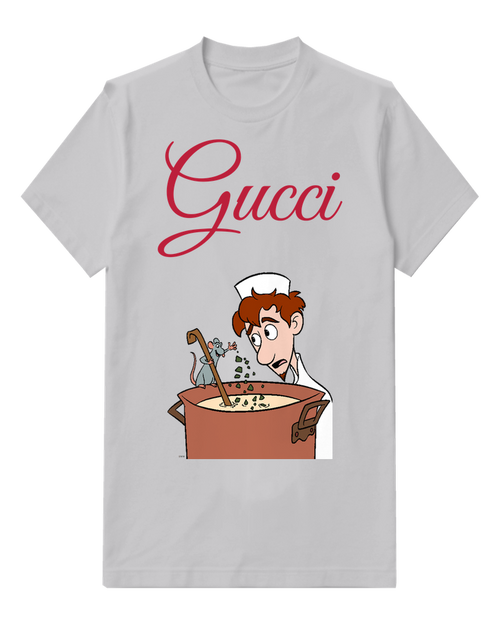 Light Gray Remy Rat Stirs Soup With Ladle Graphic T-Shirt - front product view
