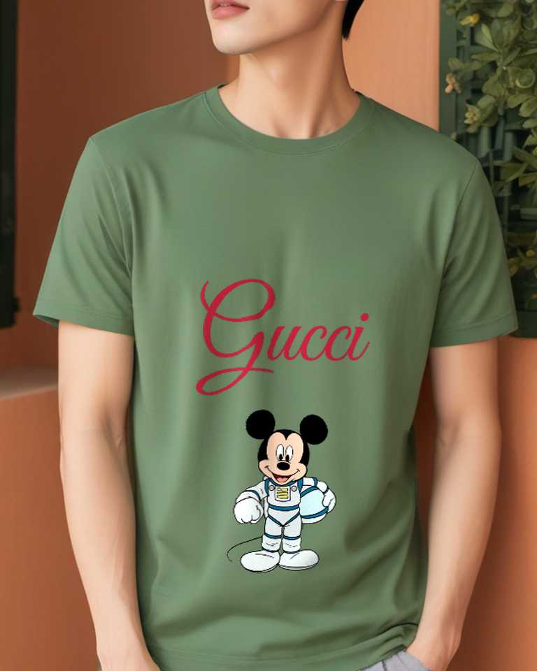Sage Green Astronaut Mouse Graphic T-Shirt - styled view 4