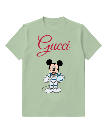 Sage Green Astronaut Mouse Graphic T-Shirt - front product view