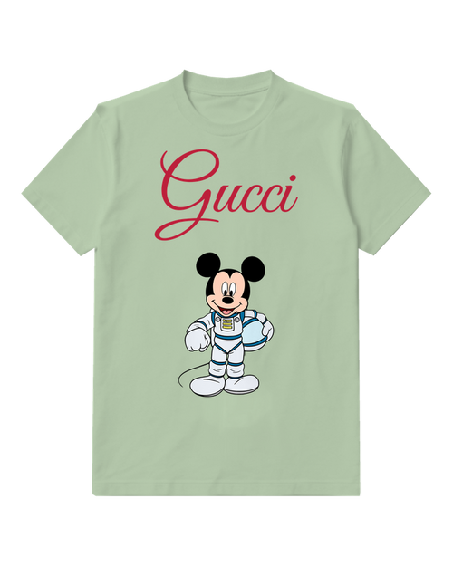 Sage Green Astronaut Mouse Graphic T-Shirt - front product view