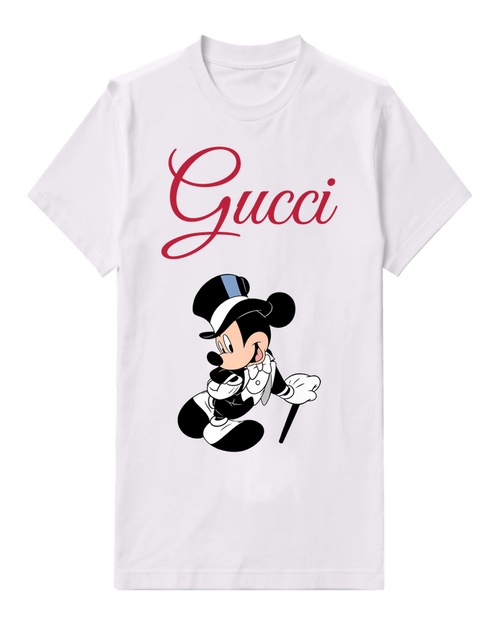 White Mouse With Top Hat Graphic T-Shirt - front product view