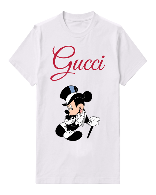 White Mouse With Top Hat Graphic T-Shirt - front product view