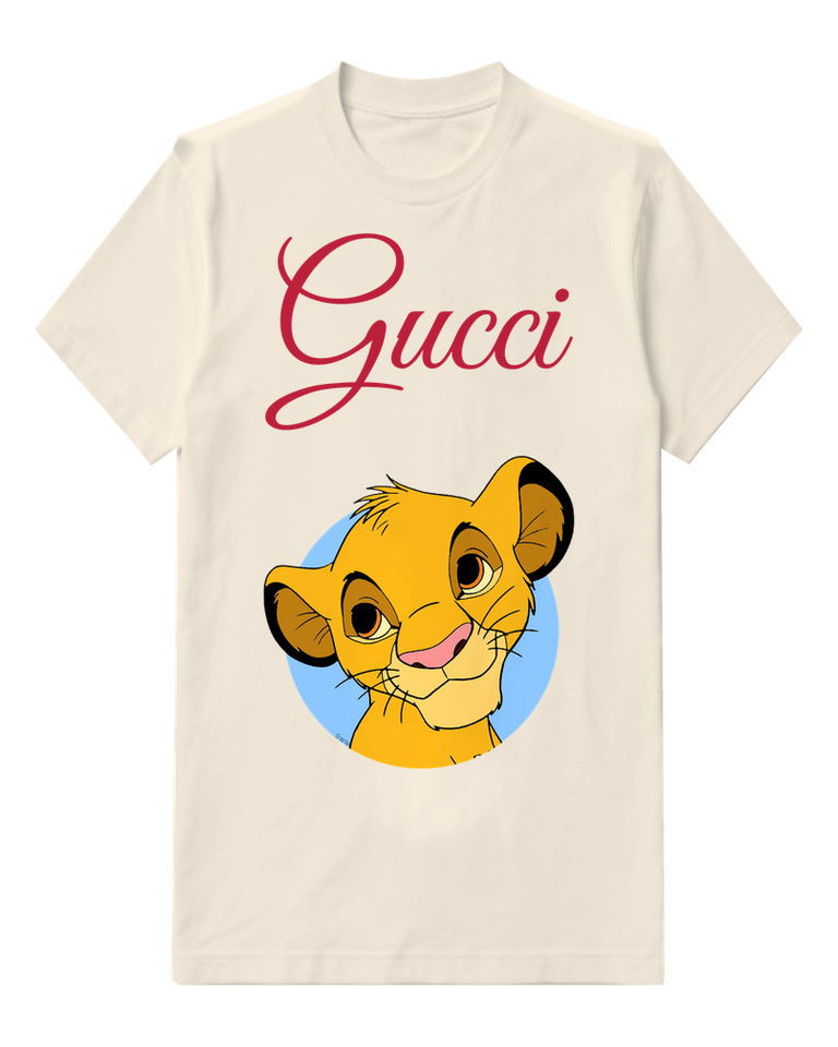 Ivory Lion Portrait Blue Circle Graphic T-Shirt - front product view
