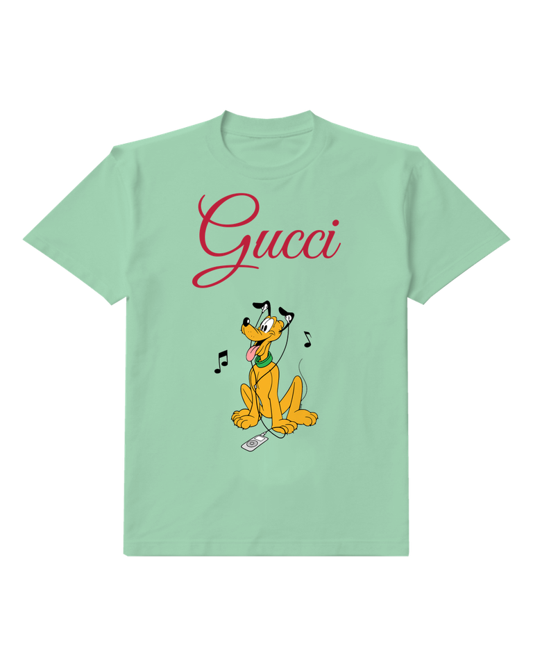 Sage Green Singing Yellow Dog Graphic T-Shirt - front product view