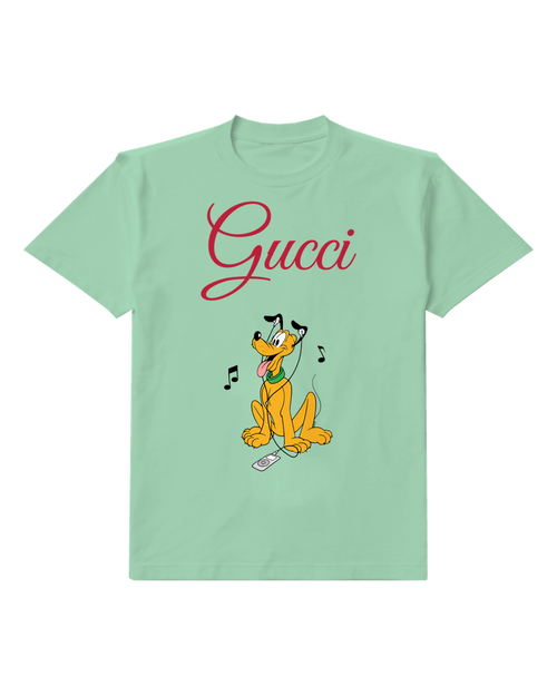 Sage Green Singing Yellow Dog Graphic T-Shirt - front product view