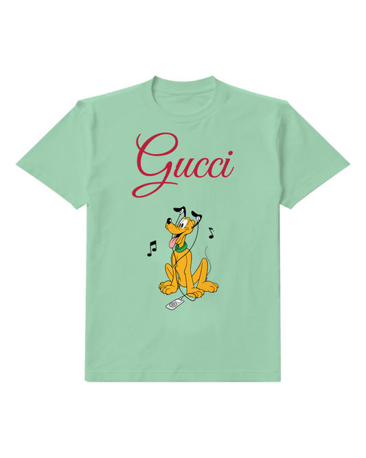 Sage Green Singing Yellow Dog Graphic T-Shirt - front product view