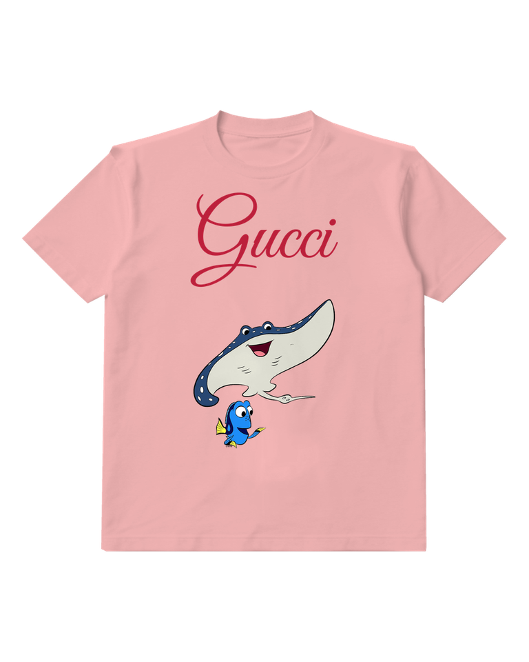 Blush Pink Dory And Ray Smiling Together Graphic T-Shirt - front product view