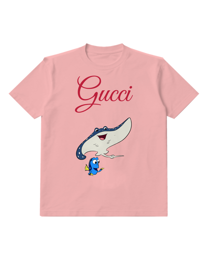 Blush Pink Dory And Ray Smiling Together Graphic T-Shirt - front product view