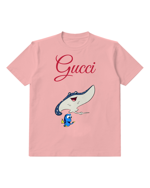 Blush Pink Dory And Ray Smiling Together Graphic T-Shirt - front product view