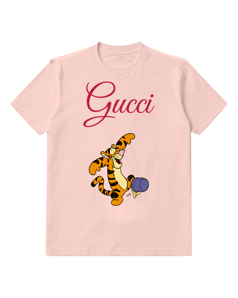 Blush Pink Tiger Purple Ball Graphic T-Shirt - front product view