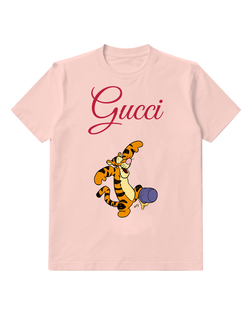 Blush Pink Tiger Purple Ball Graphic T-Shirt - front product view