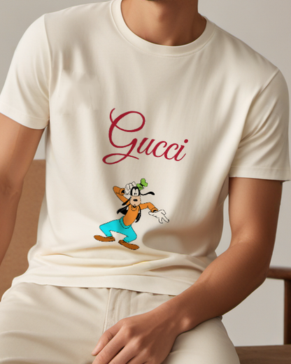 Ivory Goofy In Dynamic Dance Stance Graphic T-Shirt - model wearing view