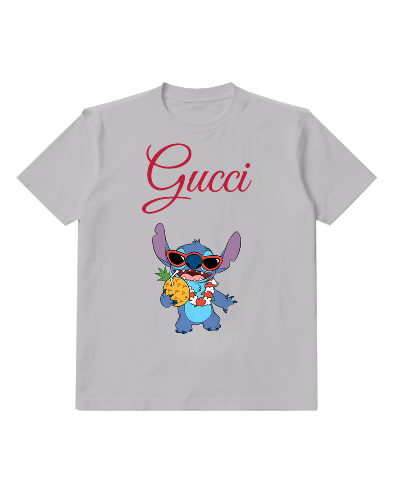 Light Gray Stitch Holding Pineapple Drink Graphic T-Shirt - front product view