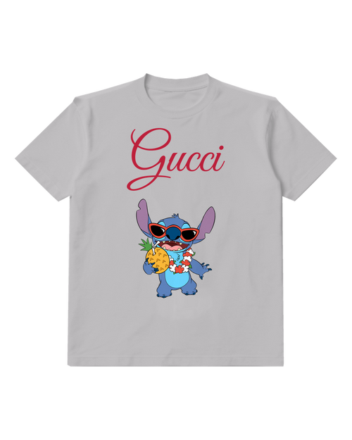 Light Gray Stitch Holding Pineapple Drink Graphic T-Shirt - front product view