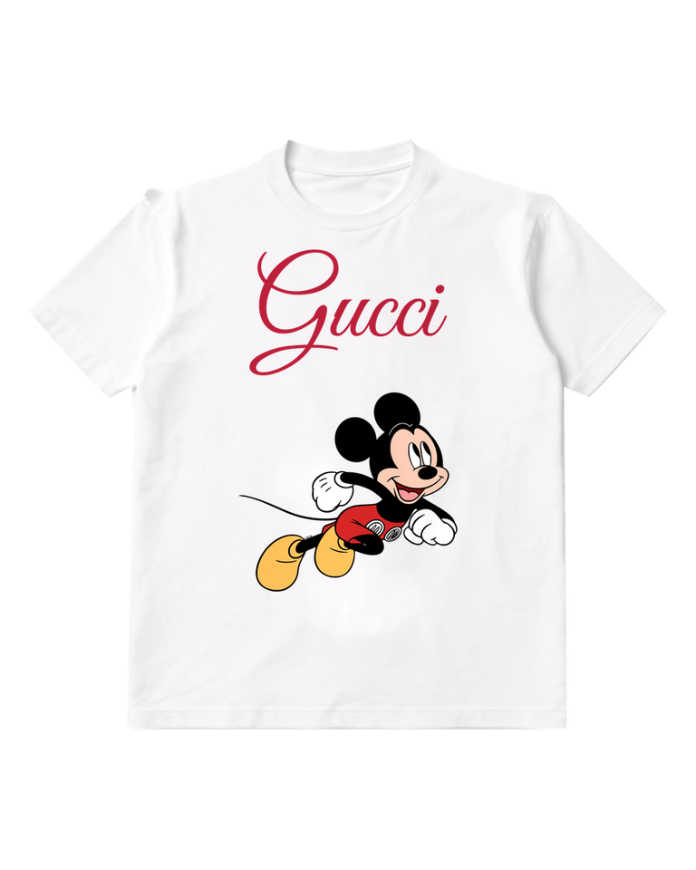 White Forward Leaning Mouse Graphic T-Shirt - front product view