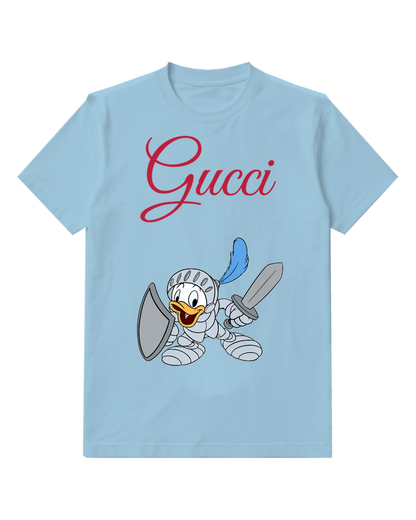Sky Blue Duck In Silver Armor Graphic T-Shirt - front product view