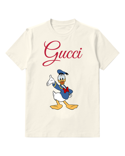 White Donald Duck Waving Hand Crew Neck Graphic T-Shirt - front product view