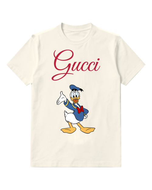 White Donald Duck Waving Hand Crew Neck Graphic T-Shirt - front product view