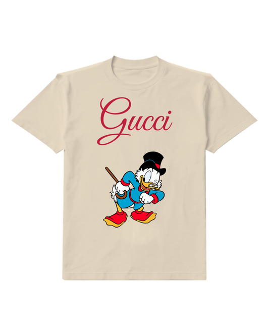Ivory Top Hat Duck With Blue Coat Graphic T-Shirt - front product view
