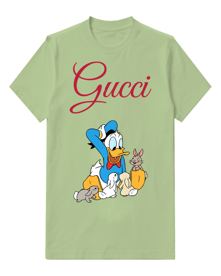 Sage Green Duck With Little Friends Graphic T-Shirt - front product view