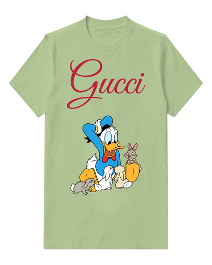 Sage Green Duck With Little Friends Graphic T-Shirt - front product view