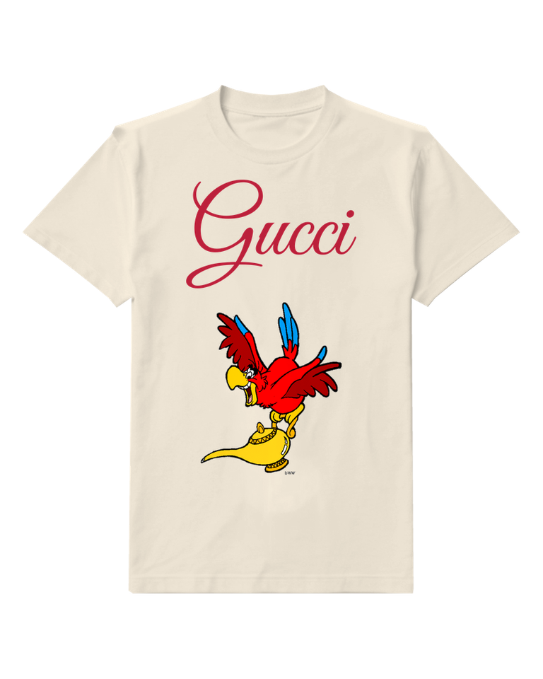 Ivory Parrot Perched On Magic Lamp Graphic T-Shirt - front product view