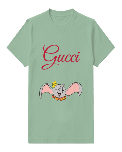 Sage Green Elephant Wide Ear Portrait Graphic T-Shirt - front product view