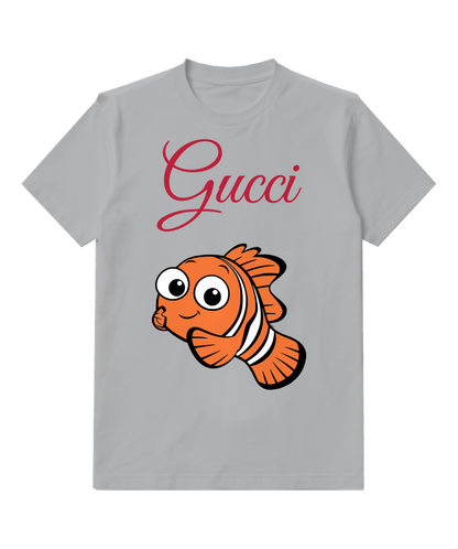 Light Gray Orange Clownfish Graphic T-Shirt - front product view