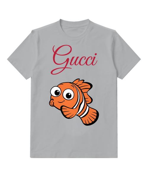 Light Gray Orange Clownfish Graphic T-Shirt - front product view