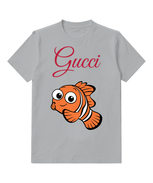 Light Gray Orange Clownfish Graphic T-Shirt - front product view