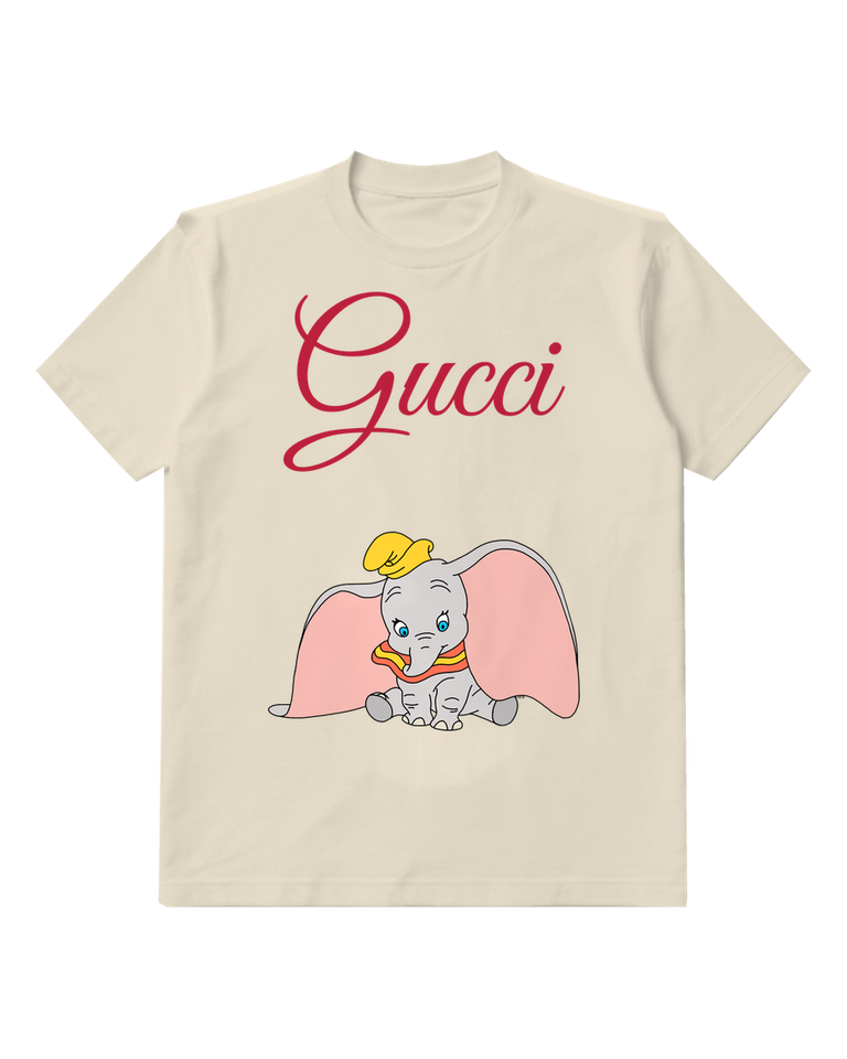 Ivory Front View Elephant Open Ears Graphic T-Shirt - front product view