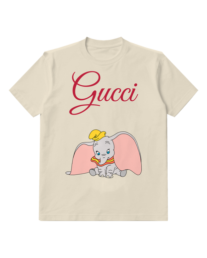 Ivory Front View Elephant Open Ears Graphic T-Shirt - front product view