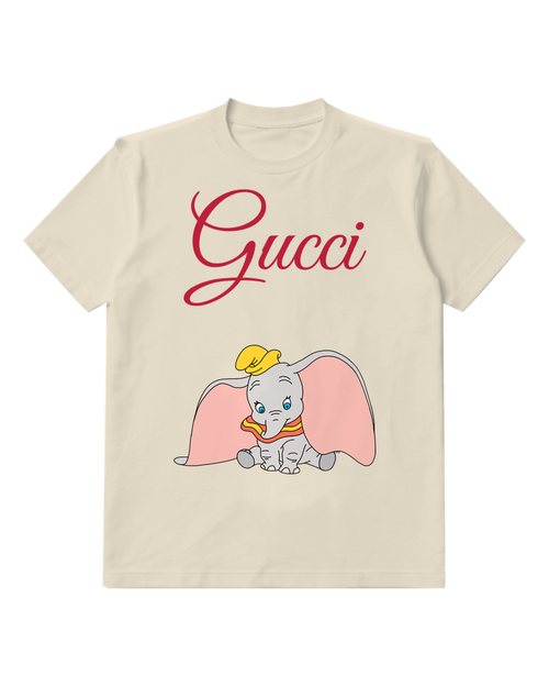 Ivory Front View Elephant Open Ears Graphic T-Shirt - front product view