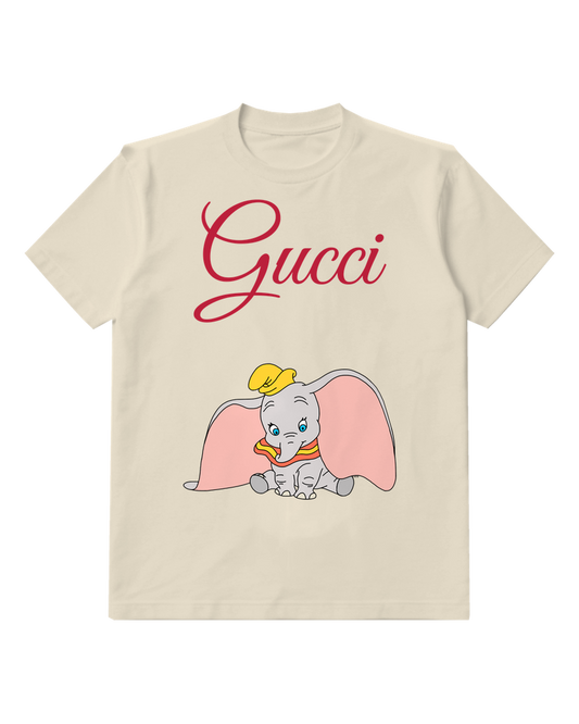 Ivory Front View Elephant Open Ears Graphic T-Shirt - front product view