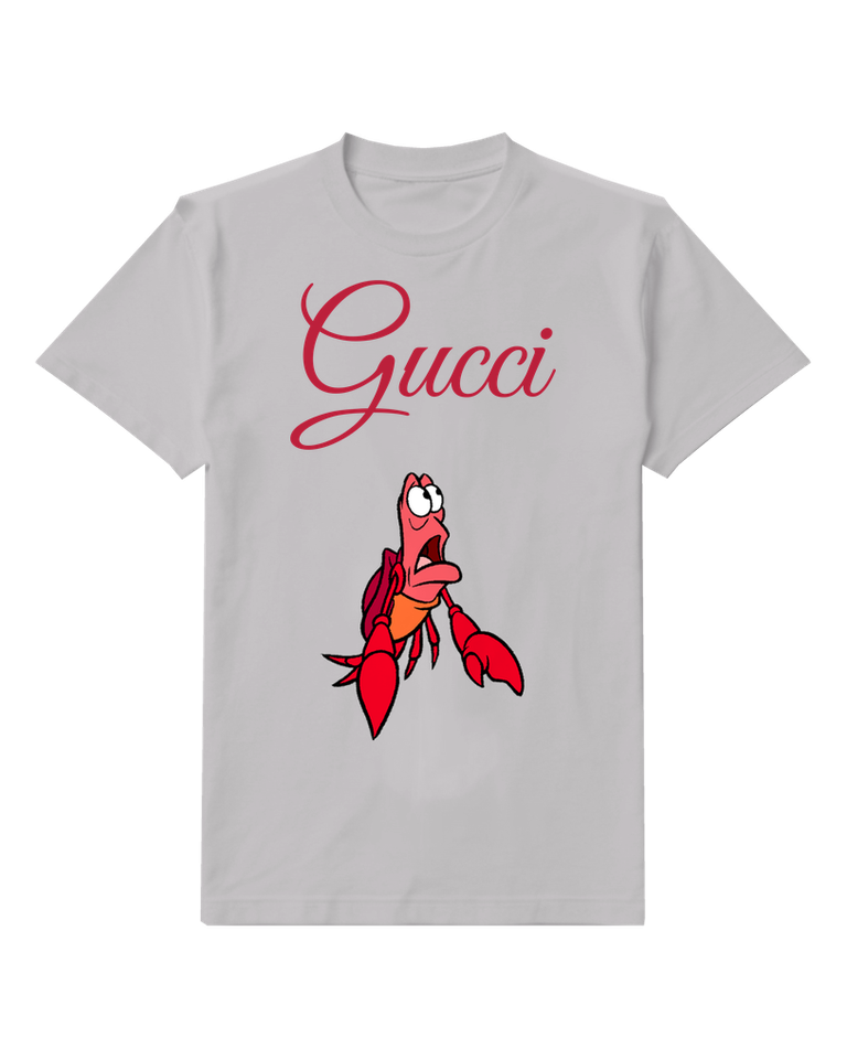 Light Gray Red Crab With Wide Eyes And Open Mouth Graphic T-Shirt - front product view