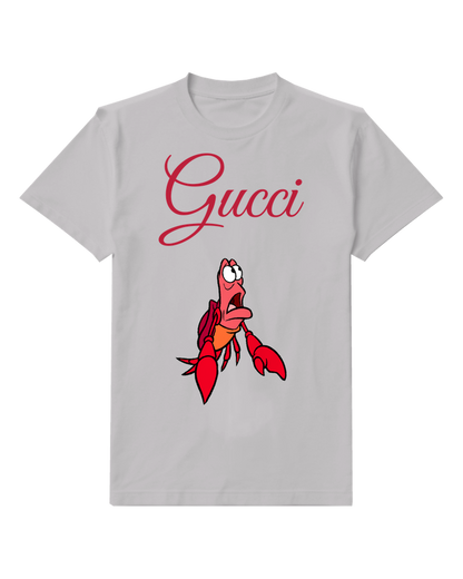 Light Gray Red Crab With Wide Eyes And Open Mouth Graphic T-Shirt - front product view