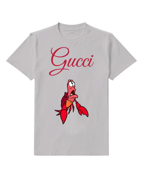 Light Gray Red Crab With Wide Eyes And Open Mouth Graphic T-Shirt - front product view